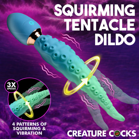 Creature Cocks Deep Squirmer Squirming Silicone Vibrator with vibrant colors and textured squirming tentacles.