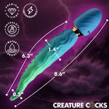 Creature Cocks Deep Squirmer Squirming Silicone Vibrator with dimensions and features, including waterproof and rechargeable.