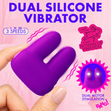 Bang Dual Silicone Clitoral Vibrator Purple featuring dual motors and 3 speeds of vibration.