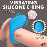 Bang Vibrating Silicone C-Ring Black with textured design for enhanced partner stimulation.