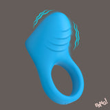 Bang Vibrating Silicone C-Ring Black in blue color, designed for enhanced pleasure with targeted vibrations.