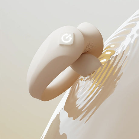 ZALO Apis Vibrating Couples Ring Ivory White displaying its sleek design and ergonomic shape.