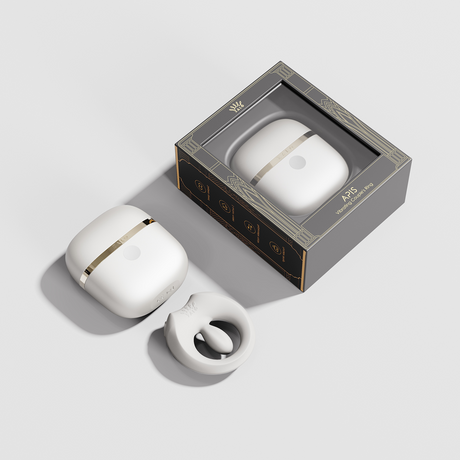 ZALO Apis Vibrating Couples Ring Ivory White with stylish packaging and sleek design.