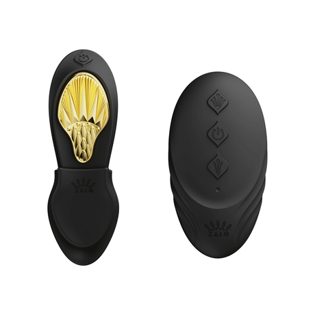 ZALO Aya Wearable Vibrator Obsidian Black with ergonomic design and sleek curvy shape for external and internal stimulation.