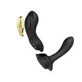 ZALO Aya Wearable Vibrator Obsidian Black with removable silicone attachment from Legend Series against white background