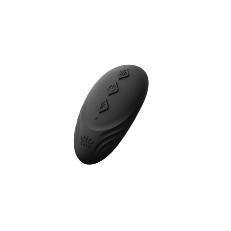 ZALO Aya Wearable Vibrator in Obsidian Black featuring a sleek, ergonomic design for external and internal vulva stimulation.