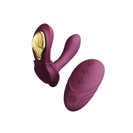 ZALO Aya Wearable Vibrator Velvet Purple ergonomic design with remote control