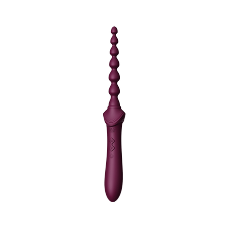 ZALO Bess 2 Velvet Purple Clitoral Massager with Anal Beads Attachment and Multiple Vibration Modes
