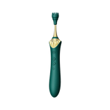 ZALO Bess 2 Premium Silicone Vibrator with multiple head attachments in green, featuring anal beads and heating function for enhanced pleasure.