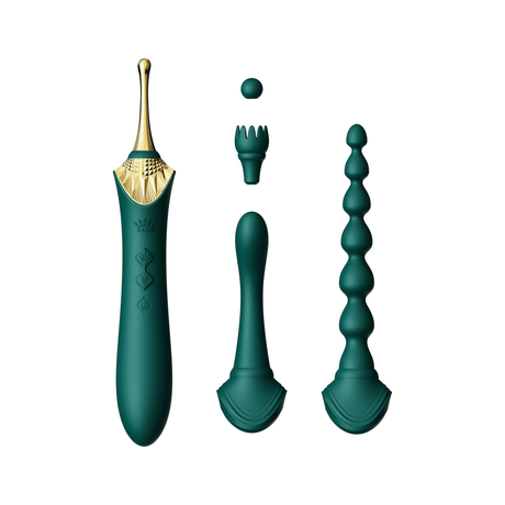 ZALO Bess 2 Premium Silicone Vibrator with Multiple Head Attachments and Anal Beads Attachment for Customized Pleasure and Heating Function