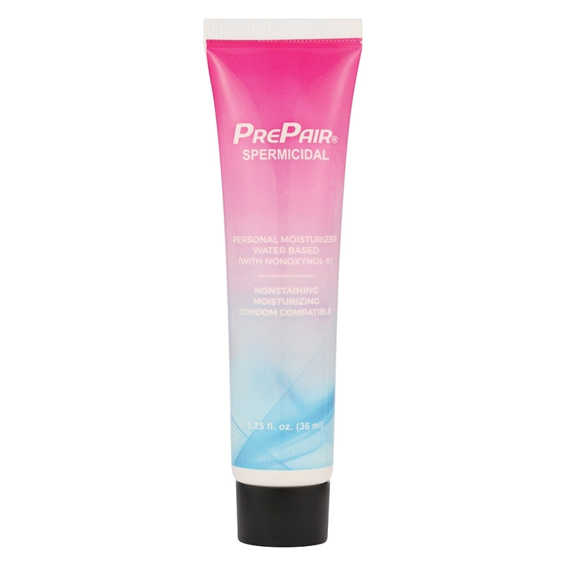 PrePair Spermicidal Water Based Lubricant 1.25 Oz Bowl of 24 personal moisturizer tube packaging
