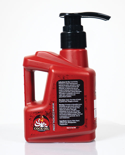 Cock Oil Water-based Lubricant With Pump Bottle 10 Oz showcasing the easy-to-use pump design and quality packaging.