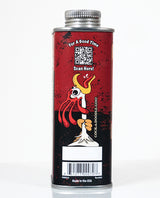 Cock Oil Water-based Lubricant Metal Can With Plastic Liner 9 Oz featuring playful design and QR code.