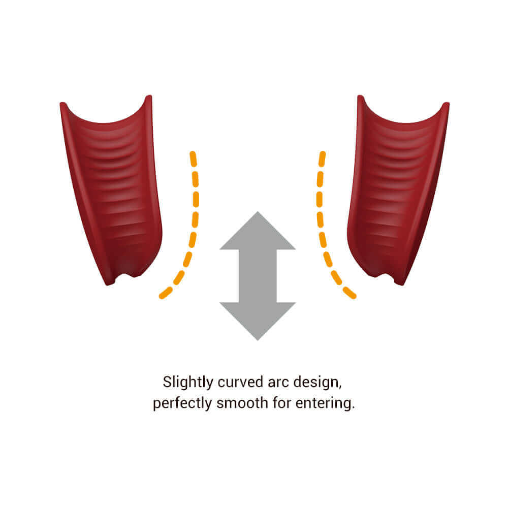 UPKO Luxury Silicone Invisible Mouth Gag with Italian Leather Straps slightly curved arc design for smooth entering.