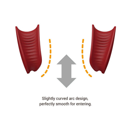 UPKO Luxury Silicone Invisible Mouth Gag with Italian Leather Straps slightly curved arc design for smooth entering.