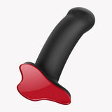Fun Factory Amor G-Spot Dildo Black featuring a sleek design with a red base for enhanced stimulation.