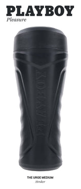 Playboy The Urge Stroker Medium, a sleek black pleasure device designed for comfort and high-performance stimulation.