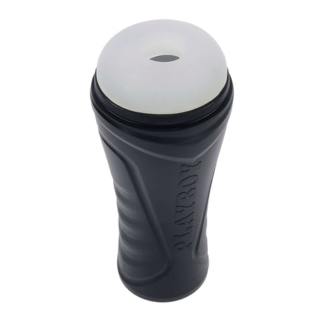 Playboy The Urge Stroker Medium top view showcasing its sleek design and premium textured entry.