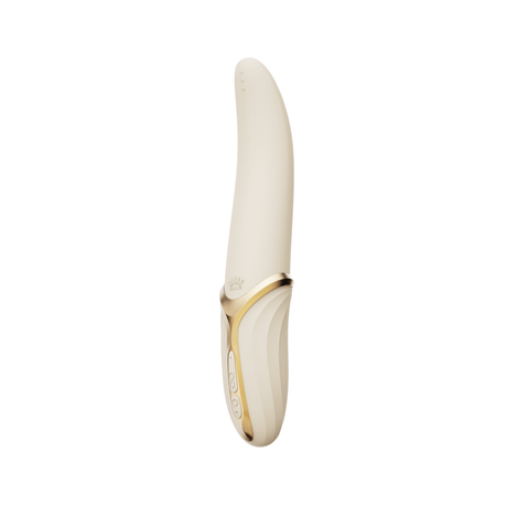 ZALO Aurora Series EVE Oral Simulator Vibrator in White with Dual Motors and Heating Function for enhanced pleasure.