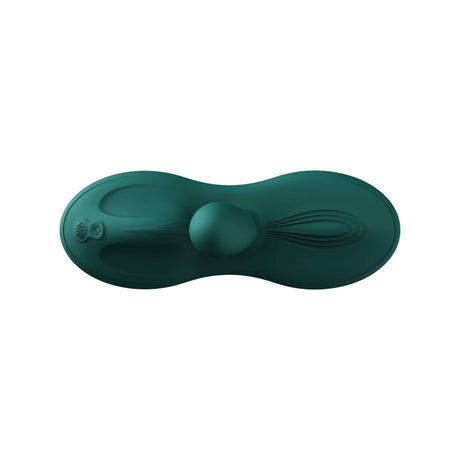 ZALO Flora Smart Vibrating Pad in Turquoise Green for female pleasure, luxury sex toy with thrusting motors, body-safe materials