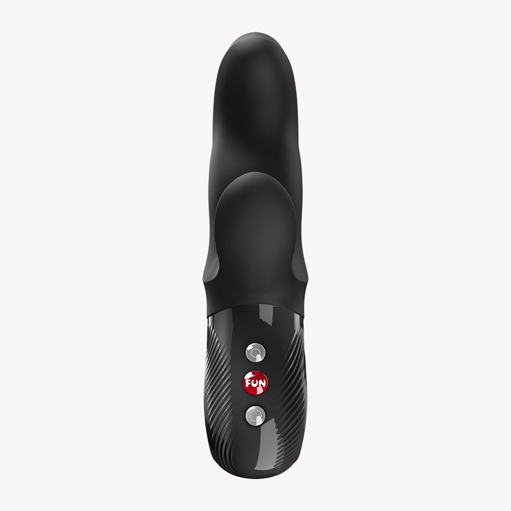 Fun Factory Miss Bi Rabbit Vibrator Black with dual motors and a sleek design for optimal pleasure.