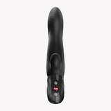 Fun Factory Bi Stronic Arc Vibrator Black showcasing ergonomic design and control buttons.