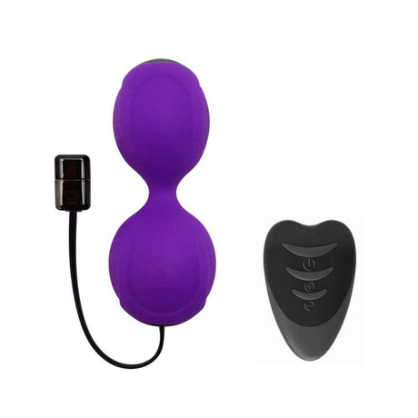 LavaJoy Vibrating Remote Controlled Duo Kegel Balls with remote control, designed for pelvic wellness and pleasure.