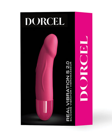 Dorcel Real Vibration S 2.0 Rechargeable Vibrator 6 inch Pink packaging showing sleek design and features.