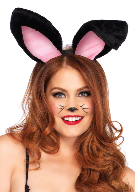 Leg Avenue Plush Bunny Rabbit Ears Headband Black