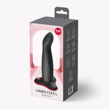 Fun Factory Limba Flex L Bendable Dildo Black packaging with features highlighted for versatile play.