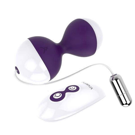 Nalone Miu Miu Purple Remote Control Vibrating Kegel Balls with remote for pelvic toning and stimulation.