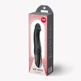Fun Factory Mr Boss G-Spot Vibrator Black packaging with realistic design and battery-operated features.