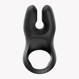 Fun Factory NOS Pro Vibrating Cock Ring Black featuring flexible extensions for enhanced stimulation.