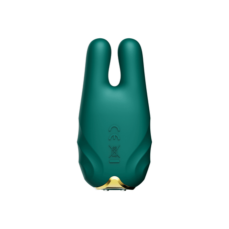ZALO Nave Vibrating Nipple Clamps in Turquoise Green with EasyClamp technology and dual motors for powerful vibration