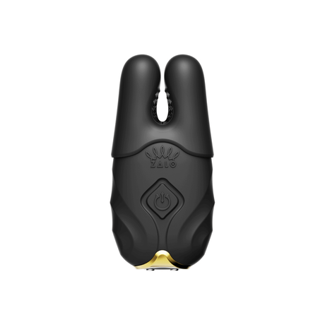 ZALO Nave Vibrating Nipple Clamps Obsidian Black with EasyClamp technology and dual vibrating motors.