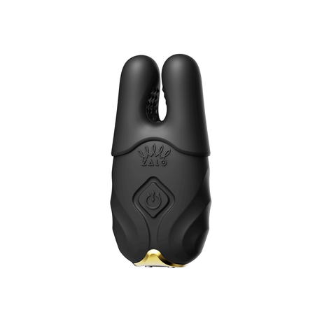 ZALO Nave Vibrating Nipple Clamps in Obsidian Black with EasyClamp technology and dual motors for powerful vibration.
