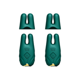 ZALO Nave Vibrating Nipple Clamps in Turquoise Green with EasyClamp Technology and Powerful Dual Motors.