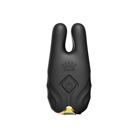 ZALO Nave Vibrating Nipple Clamps Obsidian Black with Dual Motors and EasyClamp Technology