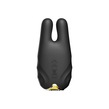 ZALO Nave Vibrating Nipple Clamps in Obsidian Black featuring EasyClamp technology and dual motors for powerful nipple vibration.