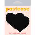 Pastease Sweety Heart Nipple Pasties Black in packaging, showcasing heart-shaped black fabric nipple covers.