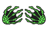 Pastease Neon Green Skeleton Hands Nipple Pasties designed with vivid neon skeleton hands for Halloween or rave wear.