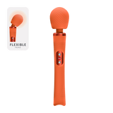 Fun Factory Vim Wand Massager Orange with flexible head and textured grip for enhanced pleasure and comfort.
