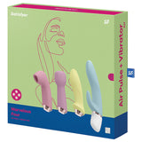 Satisfyer Marvelous Four Interchangeable Vibrator Set showcasing four versatile attachment heads in stylish packaging.