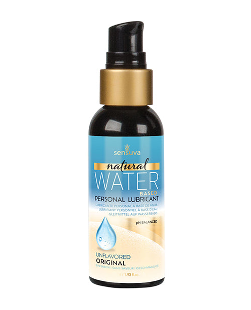 Sensuva Natural Water Based Personal Lubricant 2 Oz bottle for smooth and long-lasting hydration.