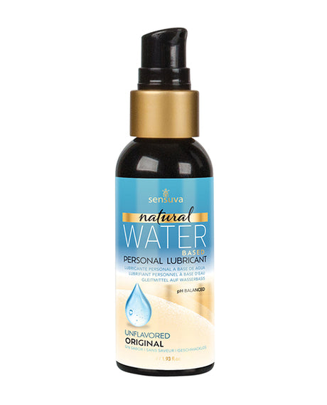 Sensuva Natural Water Based Personal Lubricant 2 Oz bottle for smooth and long-lasting hydration.