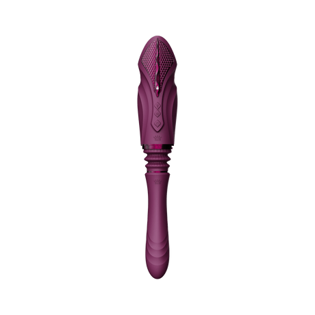Velvet Purple ZALO Sesh Compact Sex Machine with PowerThrust technology and telescopic range, offering a customizable experience.