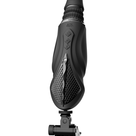 ZALO Sesh Compact Sex Machine in Obsidian Black featuring PowerThrust technology with up to 6 thrusts per second and telescopic range.