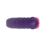 Sweet Heart Thrusting G-Spot Tapping Vibrator Purple showcasing its elegant curved design and ribbed shaft.
