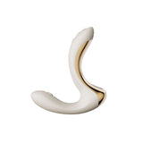 ZALO Talis G-Spot PulseWave Vibrator in Ivory White featuring ergonomic design for dual clitoral and G-spot stimulation.