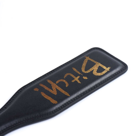 UPKO Bitch! Luxury Black Leather Paddle by UPKO at $64.99